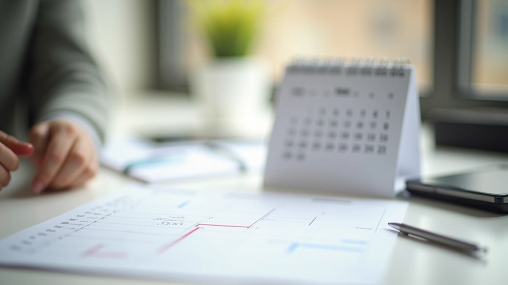 Calendar pages marked with quarterly rebalancing dates highlighted in blue marker